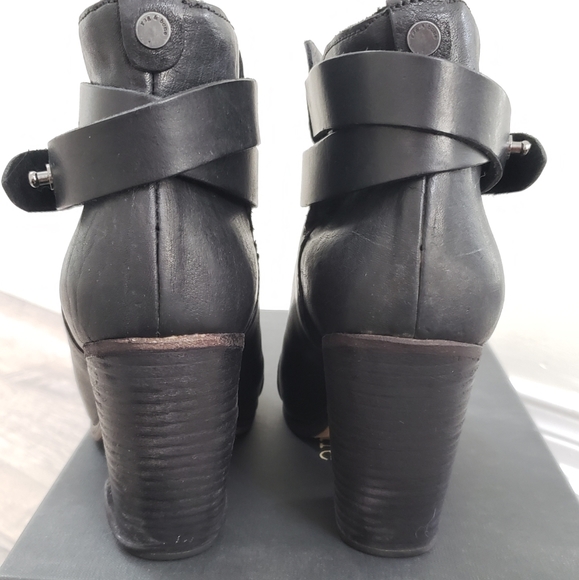 100% Authentic Rag & Bone Harrow booties black leather sz 38.5 - Picture 6 of 13